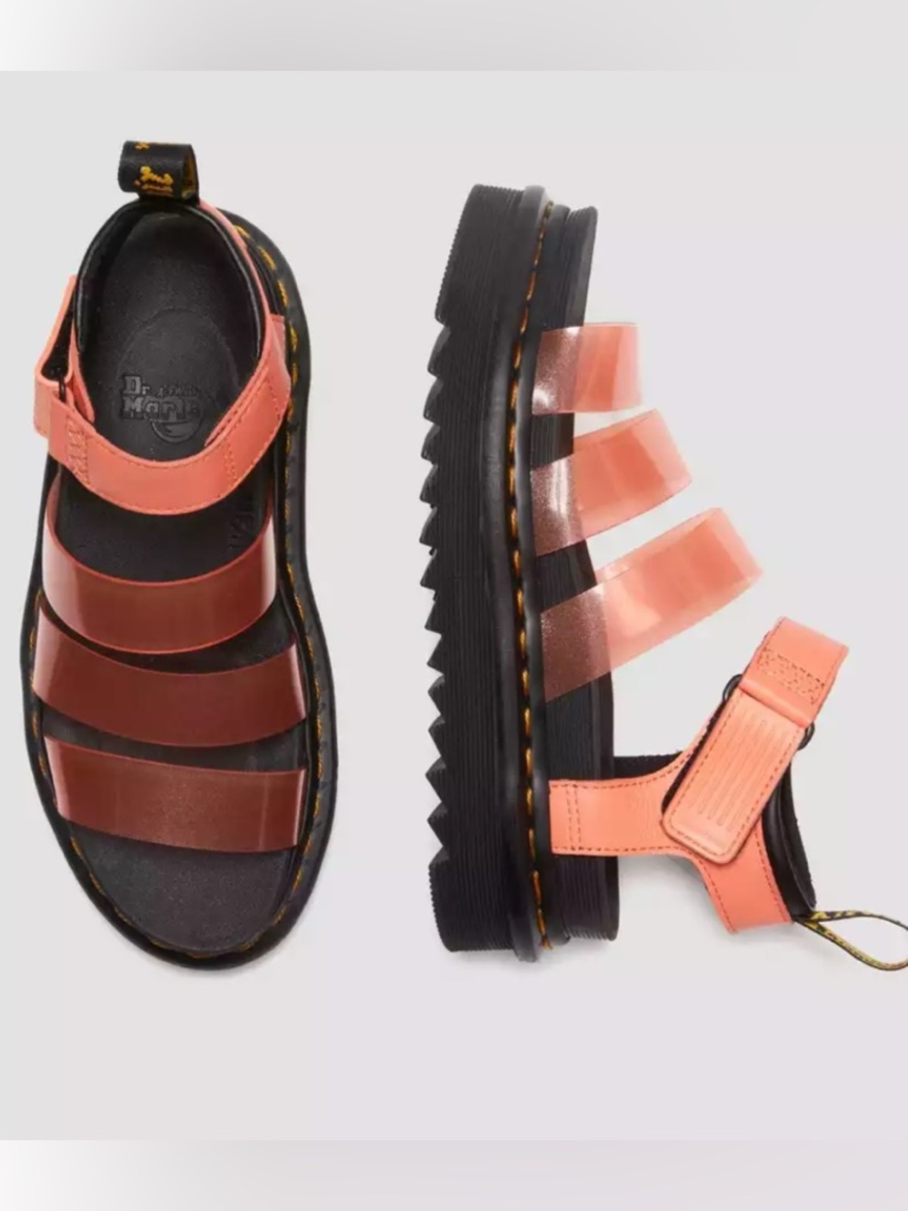 Dr Martens Blaire jelly platform sandal coral 5